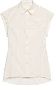 Helmut Lang Cap Sleeve Woven Shirt