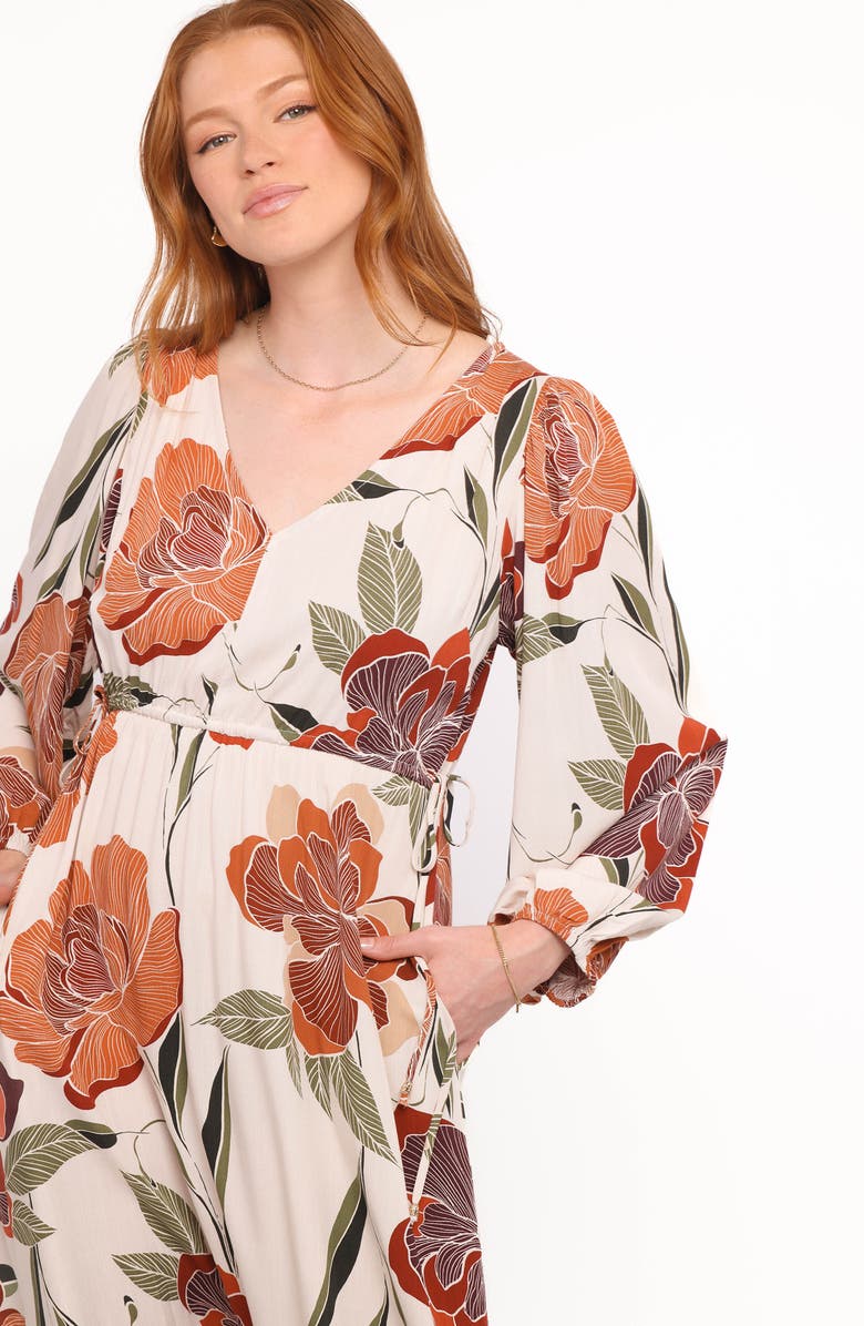 Petal & Pup Cerwin Floral Print Long Sleeve Maxi Dress, Alternate, color, Fall Floral