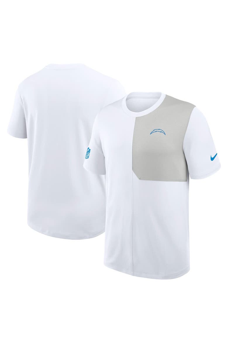 Men's Nike White Los Angeles Chargers Sideline UV Performance Coach Shirt, Alternate, color, White