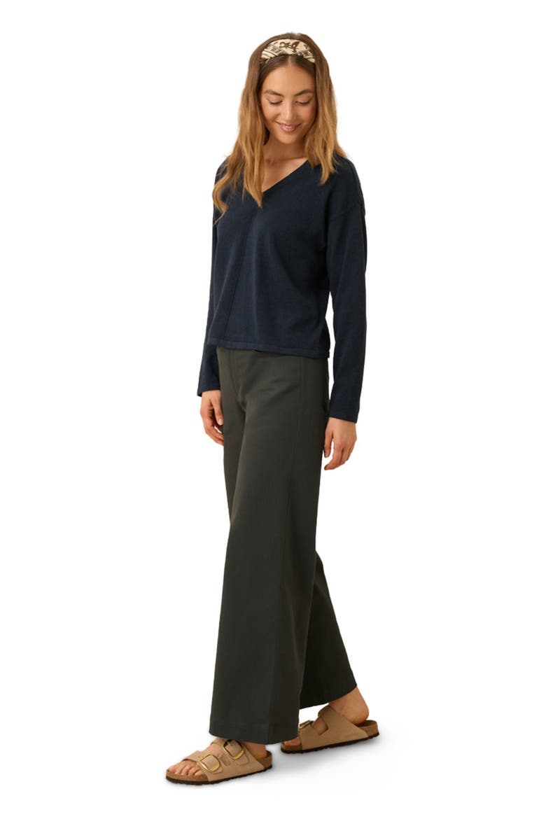 Organic Cotton Stretch Twill Wide Leg Pant, Alternate, color, Oak