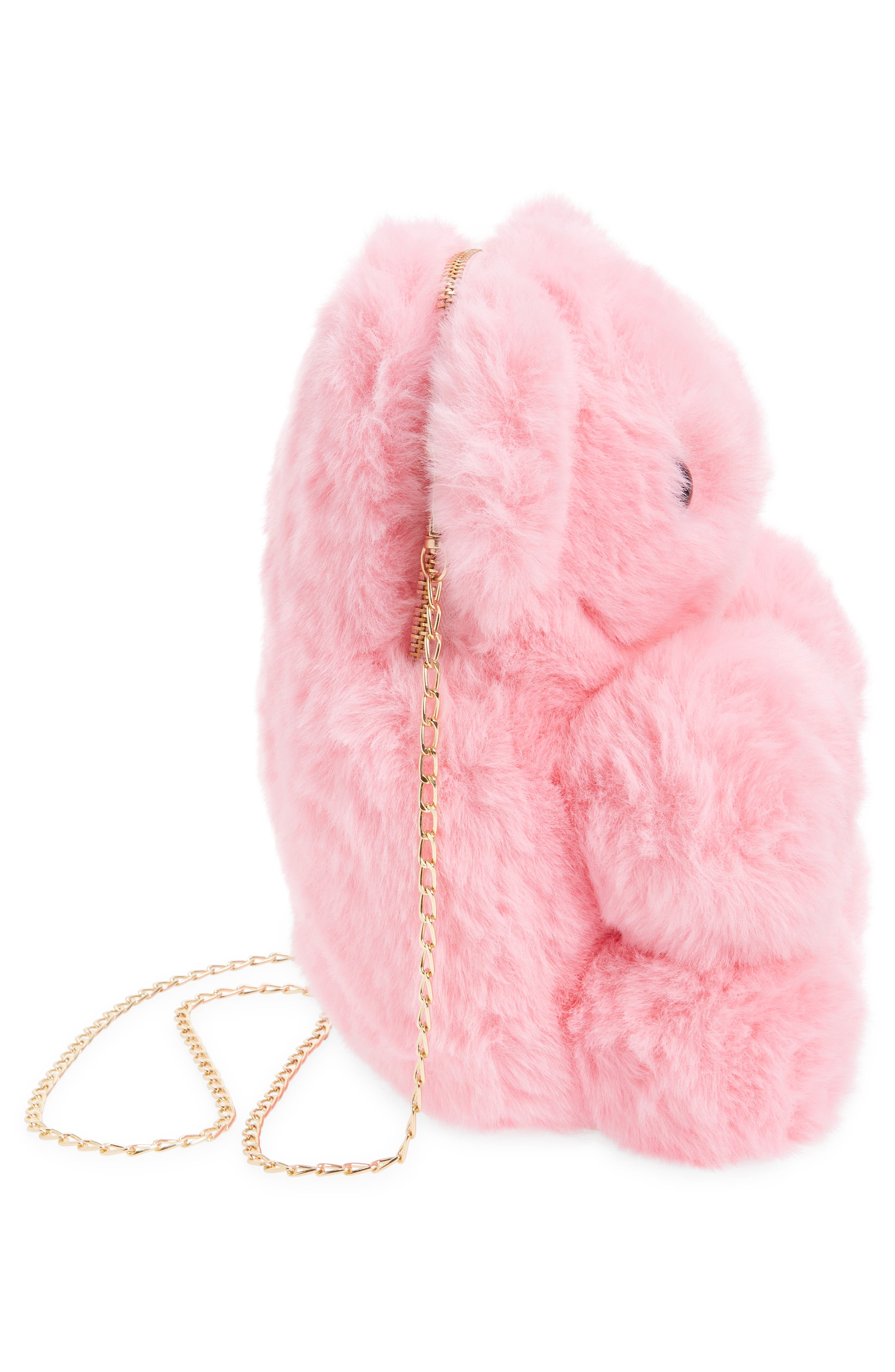 Lola + The Boys Bear Plush Faux Fur Crossbody Bag, Alternate, color, 