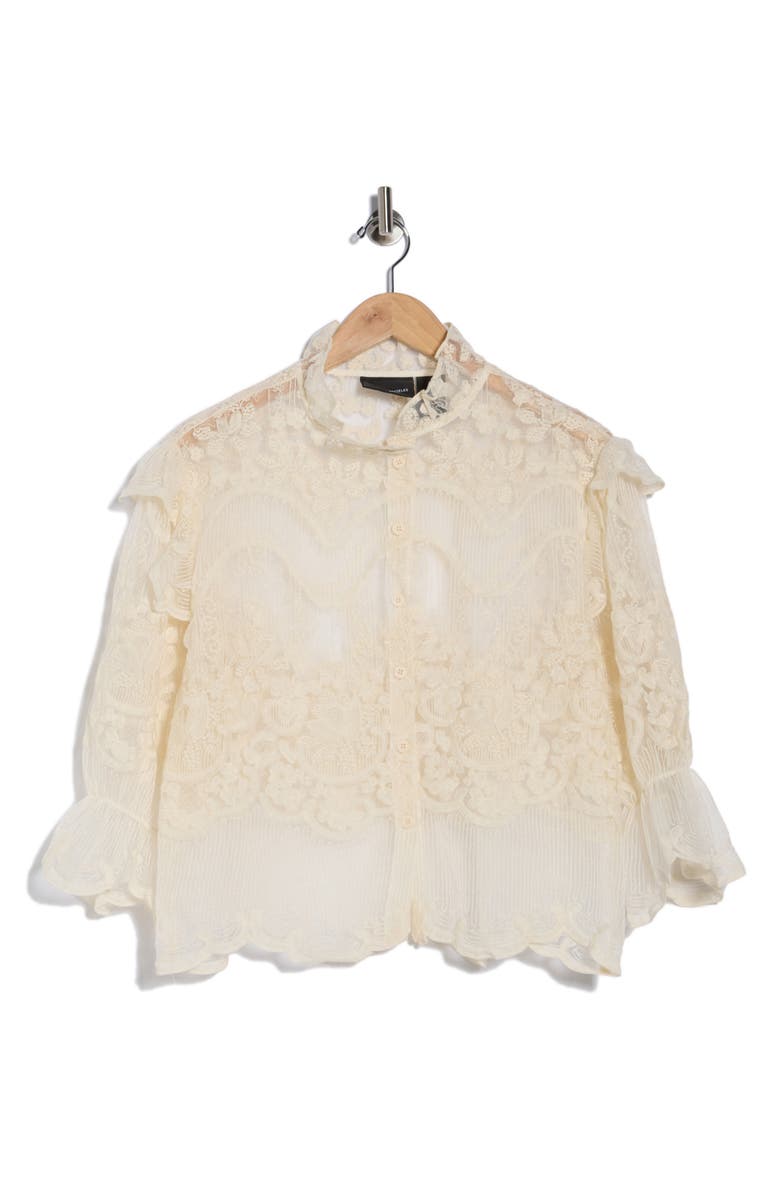 Forgotten Grace Victorian Lace Button-Up Shirt, Alternate, color, Ivory