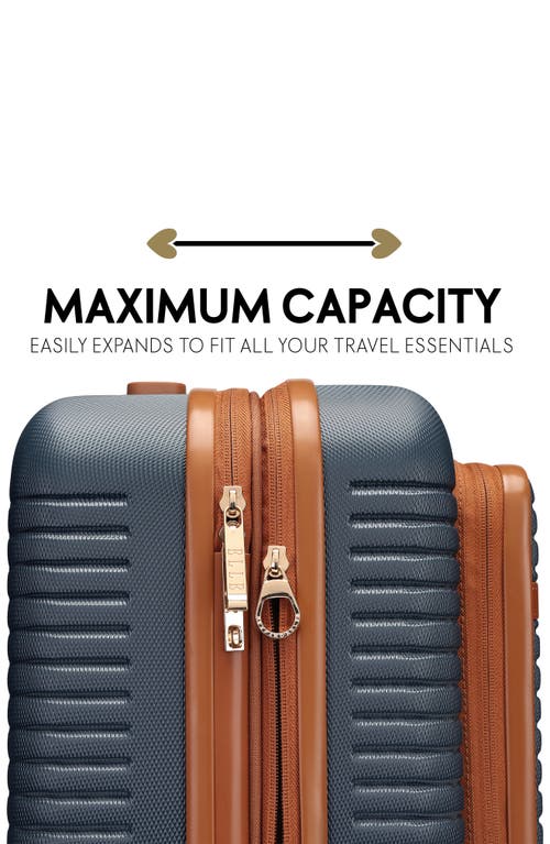 Elle Escape Expandable Carry On Suitcase With Front Laptop Pocket In Blue