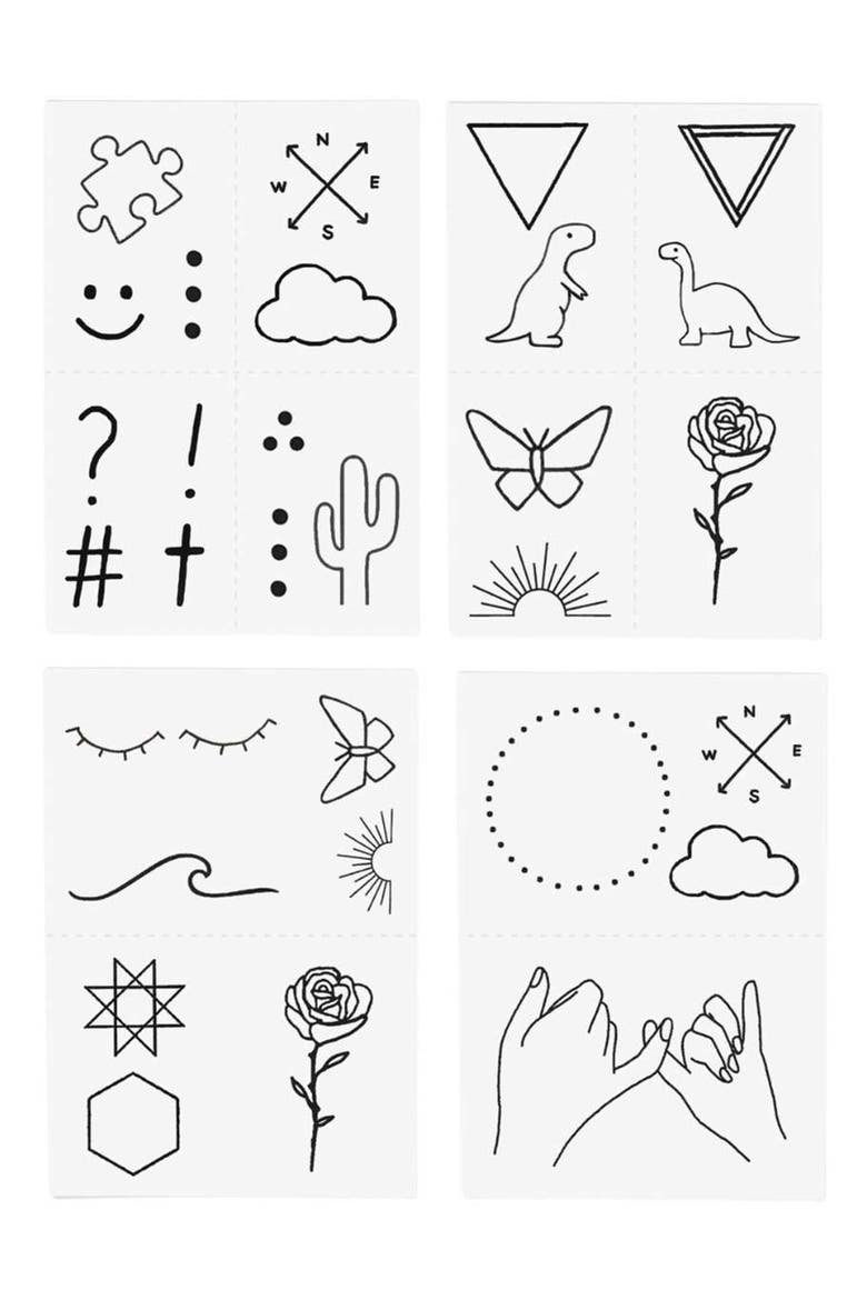 Barely There Temporary Tattoos, Alternate, color, BLACK