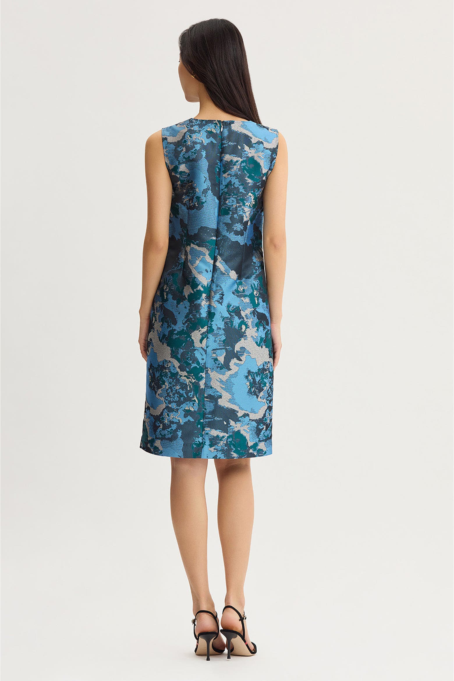 Abstract Calculation Ming Wang Abstract Jacquard Woven Sheath Knee Length Dress (Women ...