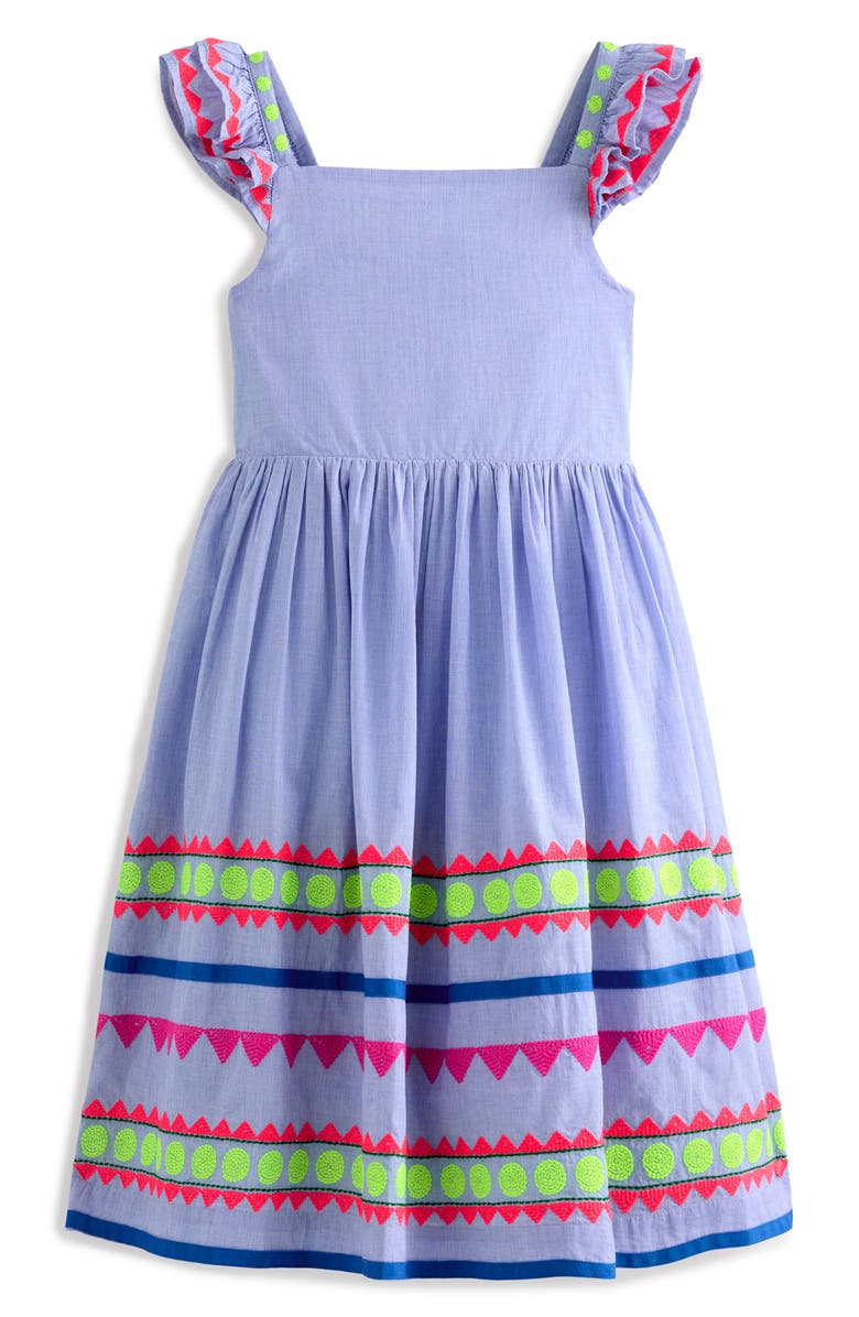 Mini Boden Kids' Annalisa Twirly Embroidered Sundress, Main, color, Aztec Print
