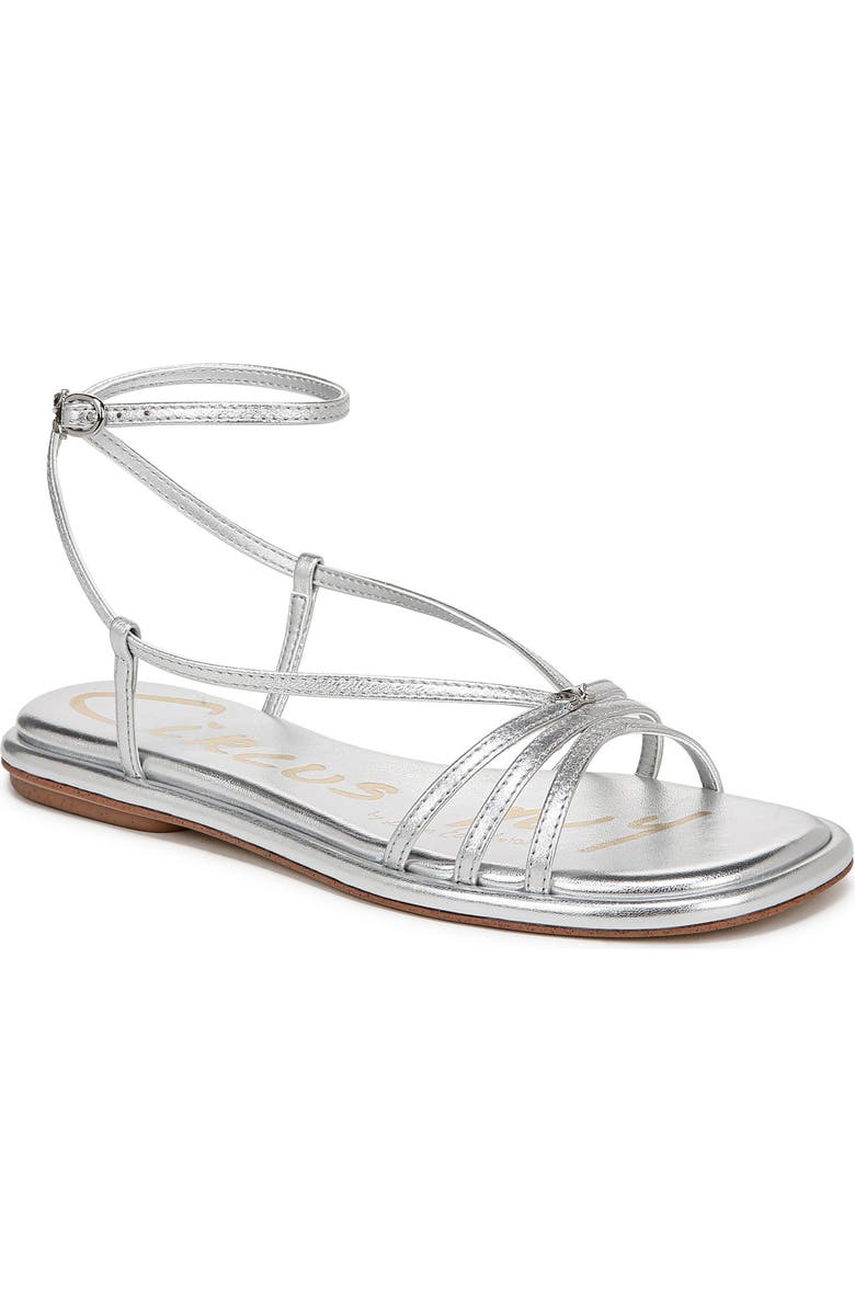 Circus NY by Sam Edelman Olana Ankle Strap Sandal, Main, color, Soft Silver