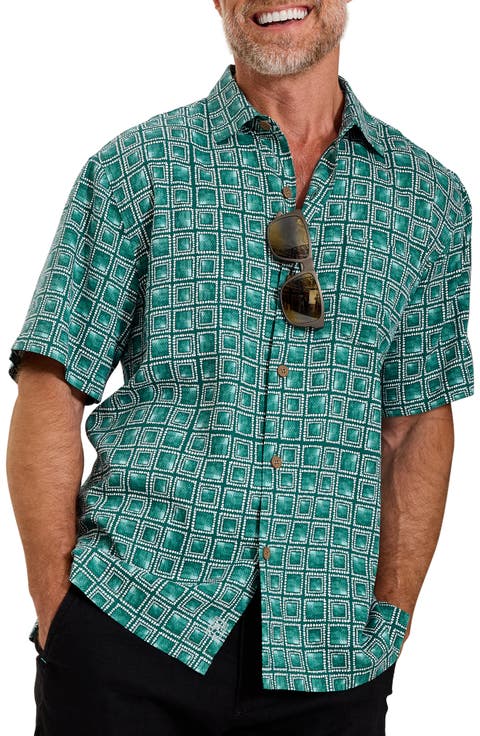 Torres Tiles Printed Silk Camp Shirt