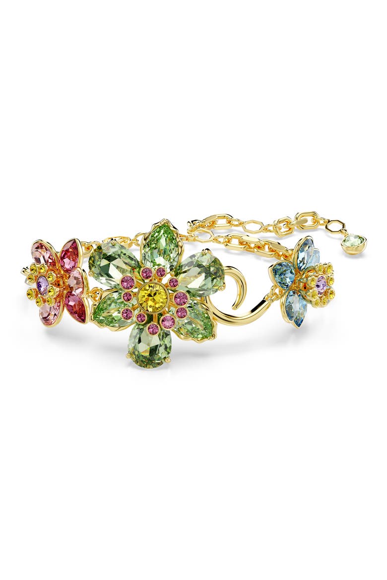 Idyllia Crystal Flower Bracelet, Main, color, MULTICOLORED