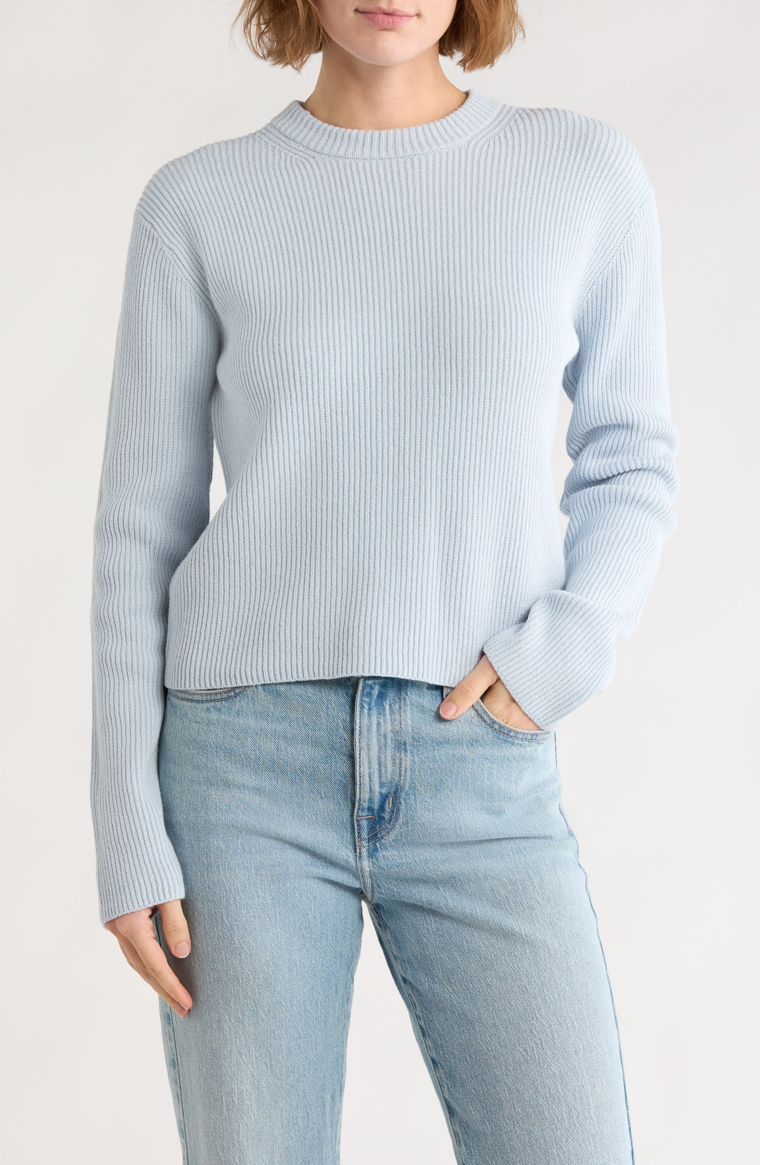 Vince Shaker Stitch Rib Pullover