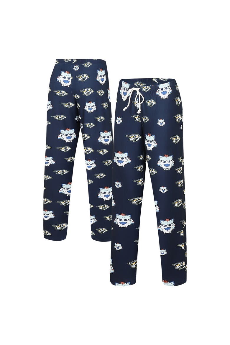 Women's Concepts Sport Navy Nashville Predators Gauge Allover Print Knit Sleep Pants, Main, color, Navy