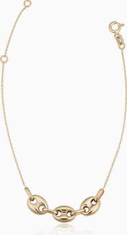 Oradina 14K Yellow Gold Majestic Mariner Center Cut Bracelet