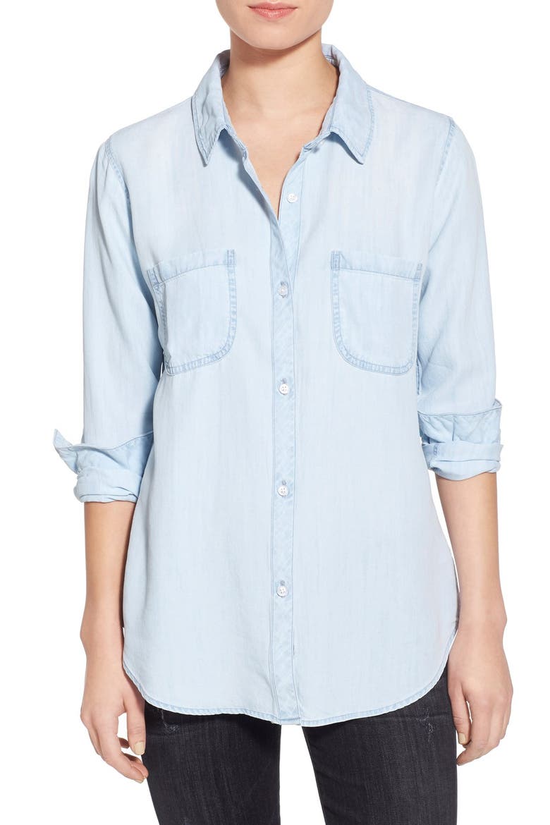 'Carter' Chambray Shirt, Main, color, LIGHT VINTAGE WASH