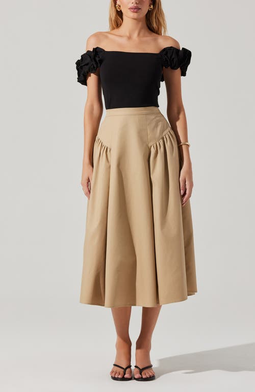 Astr The Label Hoda Mixed Media Off The Shoulder Top