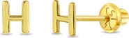In Season Jewelry 14k Itsy Bitsy Initial Letter Earrings