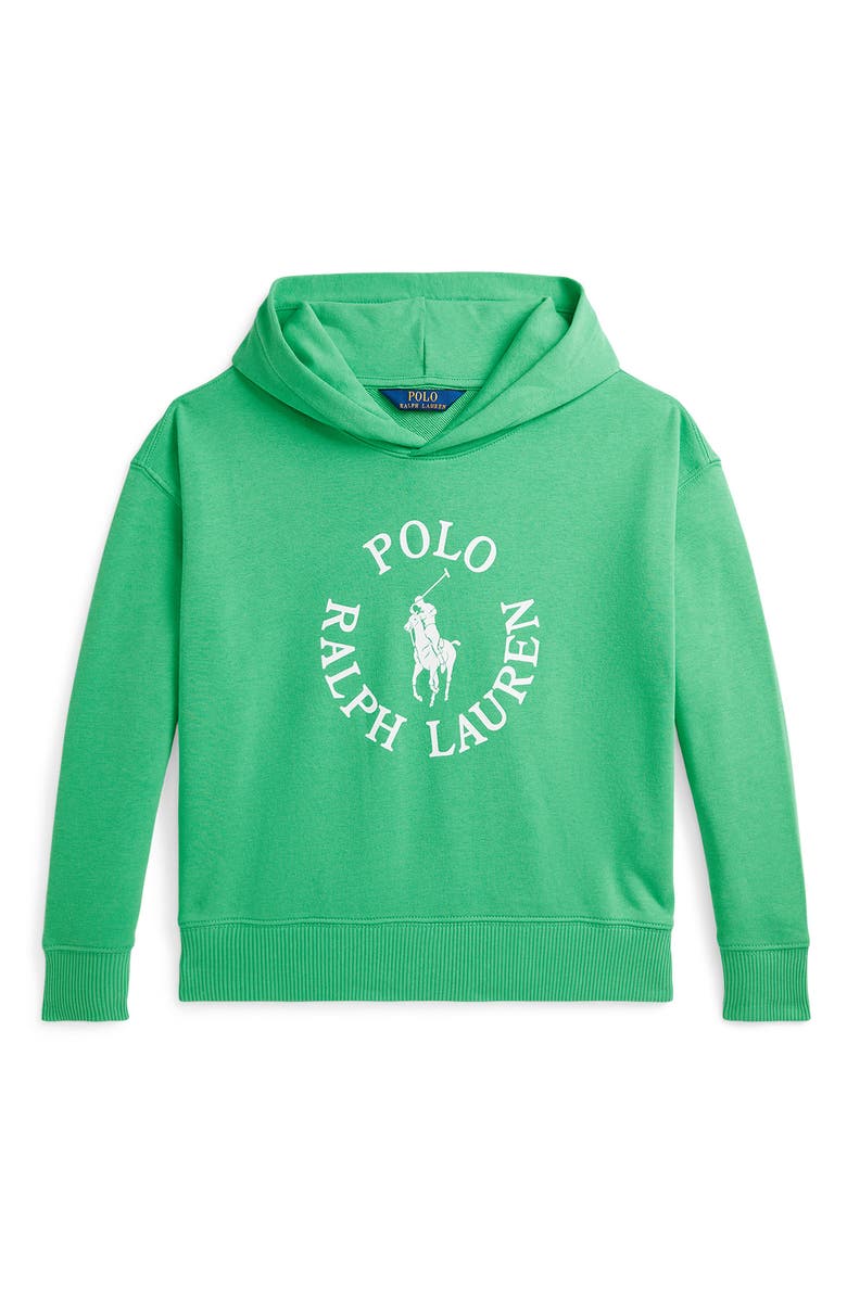 Polo Ralph Lauren Kids' Bubble French Terry Logo Graphic Hoodie, Main, color,