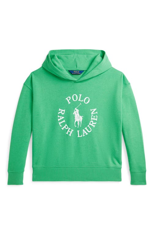 Polo Ralph Lauren Big Pony Logo French Terry Hoodie In Plato Green