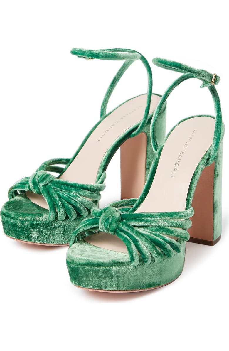Loeffler Randall Rivka Knotted Platform Sandal, Alternate, color, Cyprus