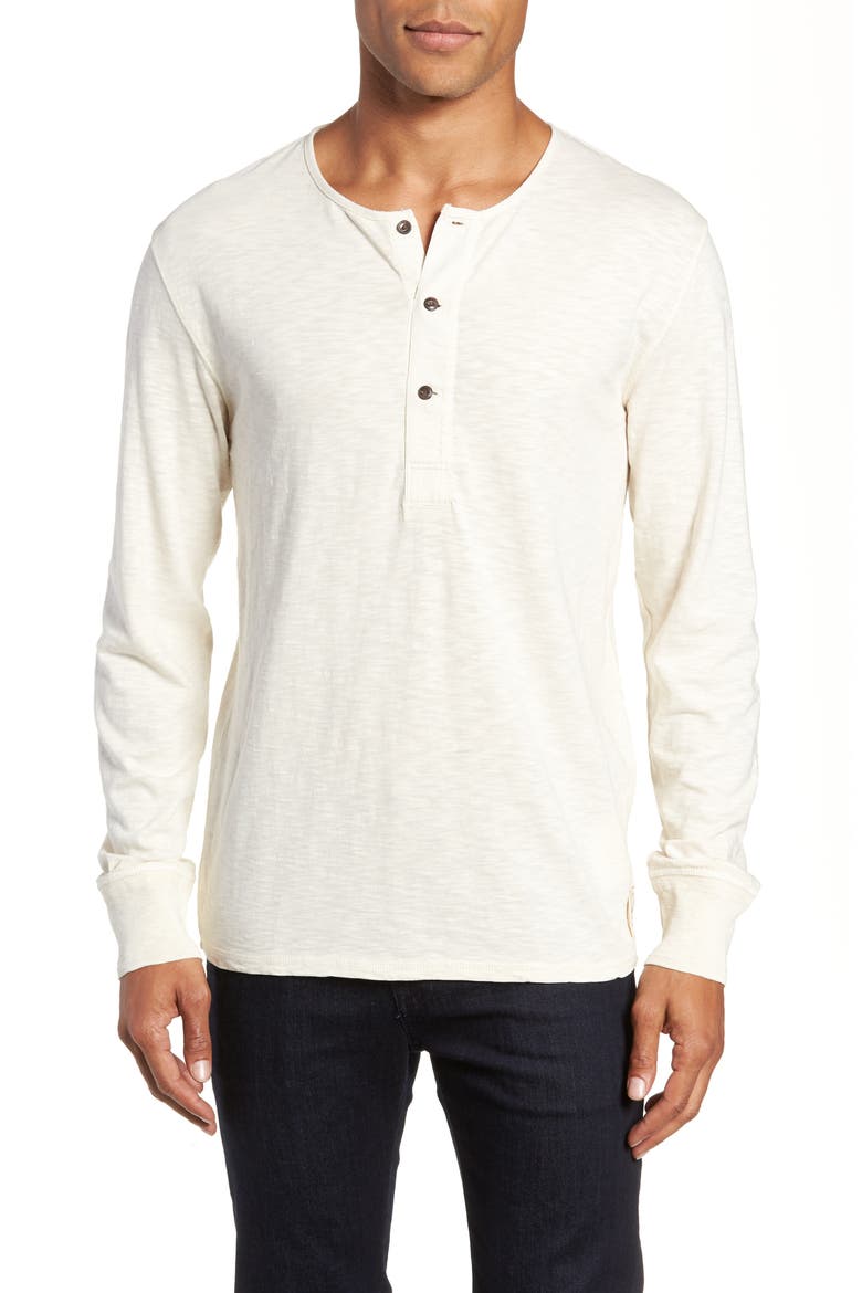 Slubbed Long Sleeve Henley, Main, color, BUTTERCREAM
