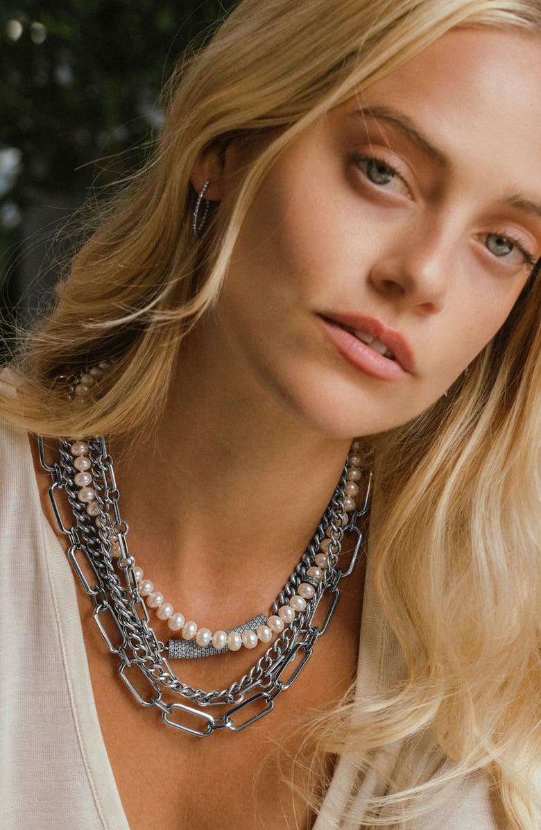 Sheryl Lowe Large Oval Link Chain Necklace, Alternate, color, Sterling Silver