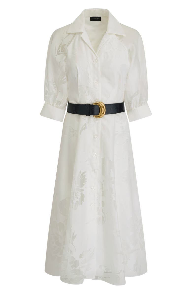 Donna Karan New York Floral Cutout Shirtdress, Alternate, color, Cream (Crm)