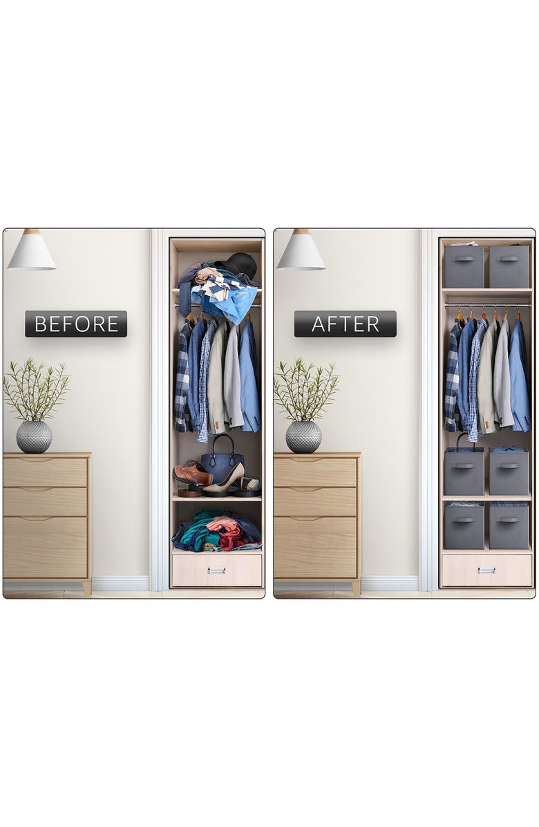 SORBUS Large Collapsible Storage Cube, Alternate, color, Gray