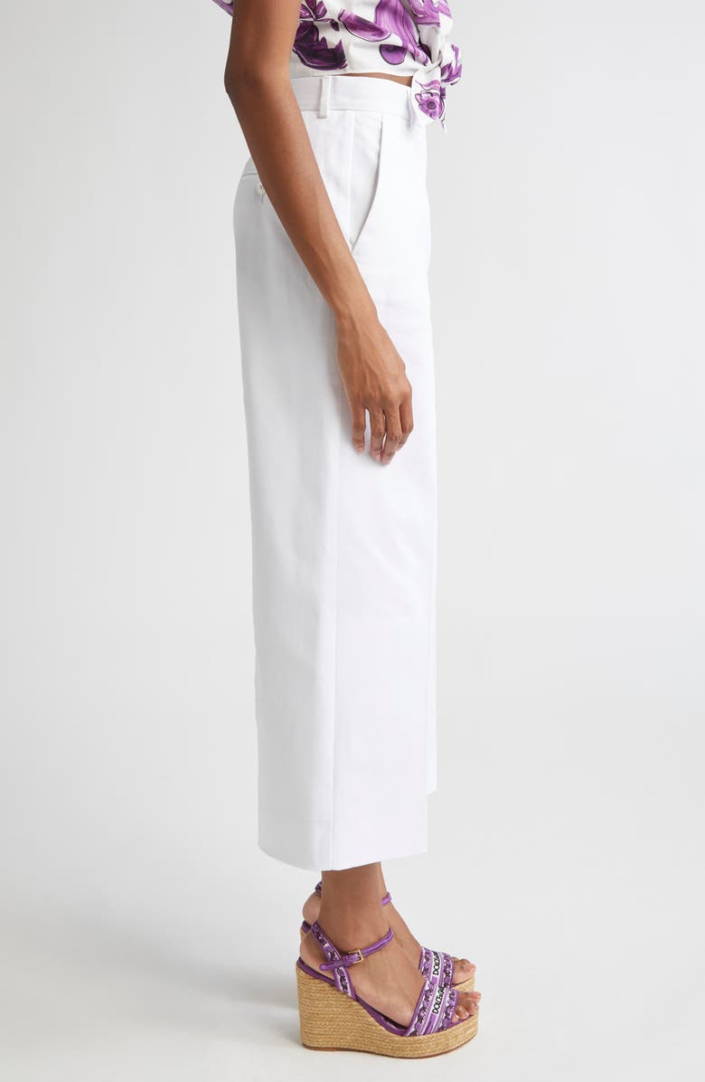 Dolce&Gabbana Stretch Cotton Pants, Alternate, color, W0800 Bianco Ottico