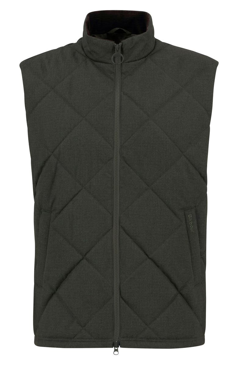 Barbour Winter Finn Quilted Vest, Alternate, color, Olive