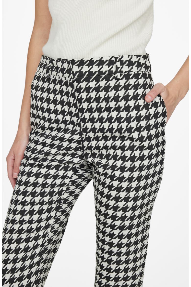 Jocelyn Houndstooth Check Flare Trousers, Alternate, color, BLACK/WHITE