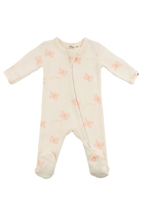 Mini Butterflies Pink Footie