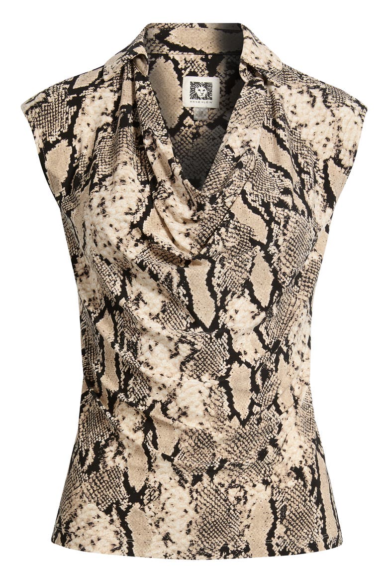 Cap Sleeve Shirt, Alternate, color, BLACK/ LATTE MULTI
