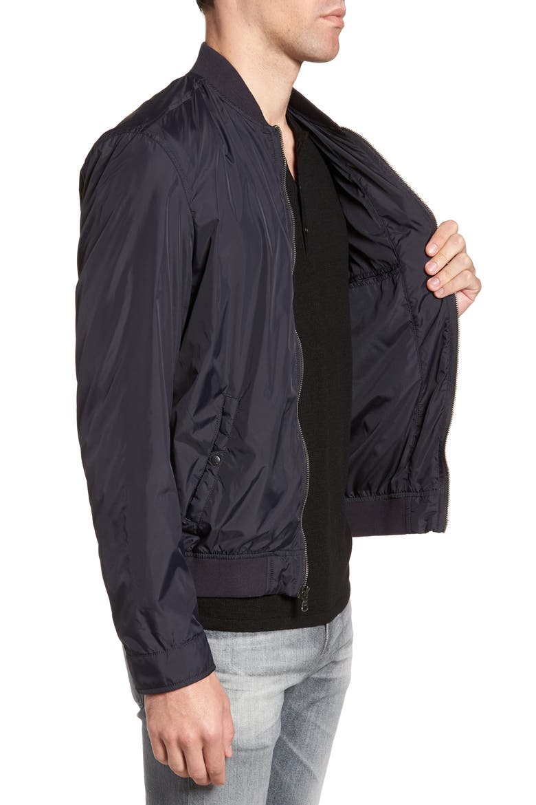 Slim Fit Bomber Jacket, Alternate, color, MARINE