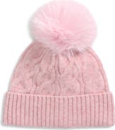 BP. Cable Faux Fur Pom Beanie