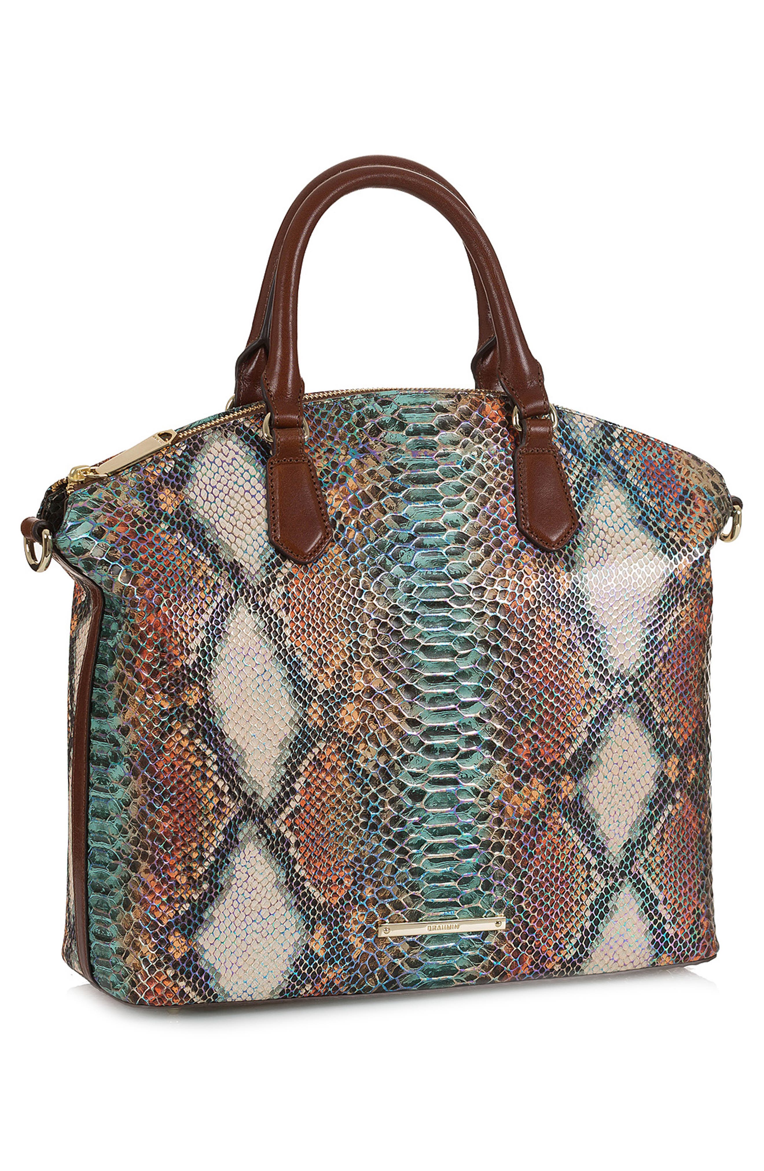 Large Duxbury Croc Embossed Leather Satchel, Alternate, color, MULTI