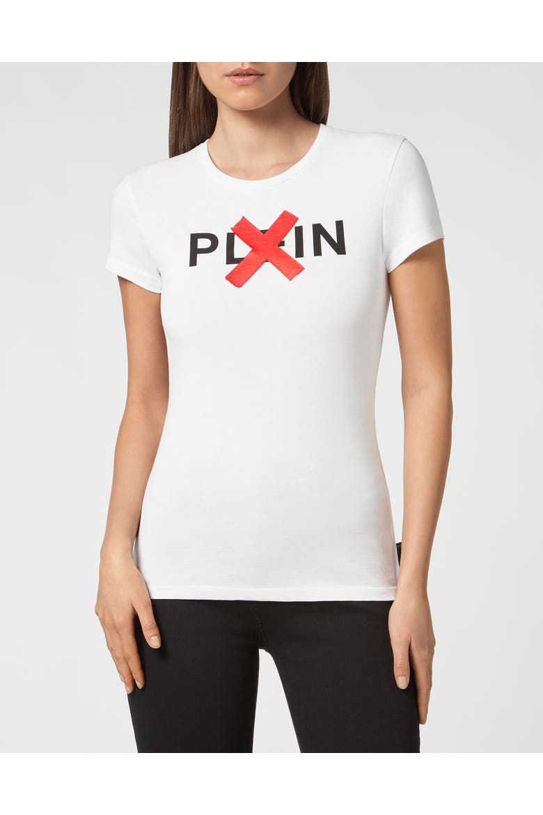 T-Shirt Round Neck Women, Main, color, white