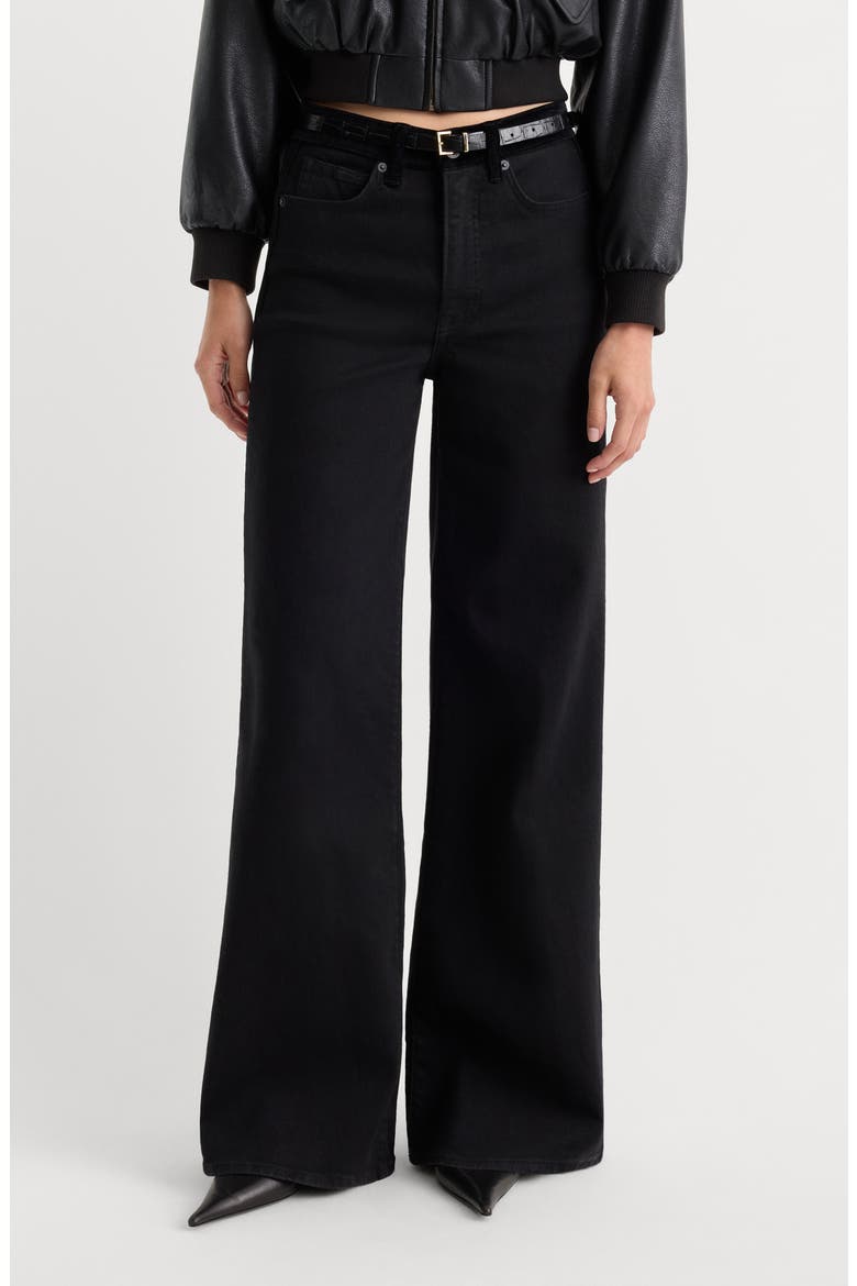 Good Waist High Waist Palazzo Wide Leg Jeans, Alternate, color, BLACK001