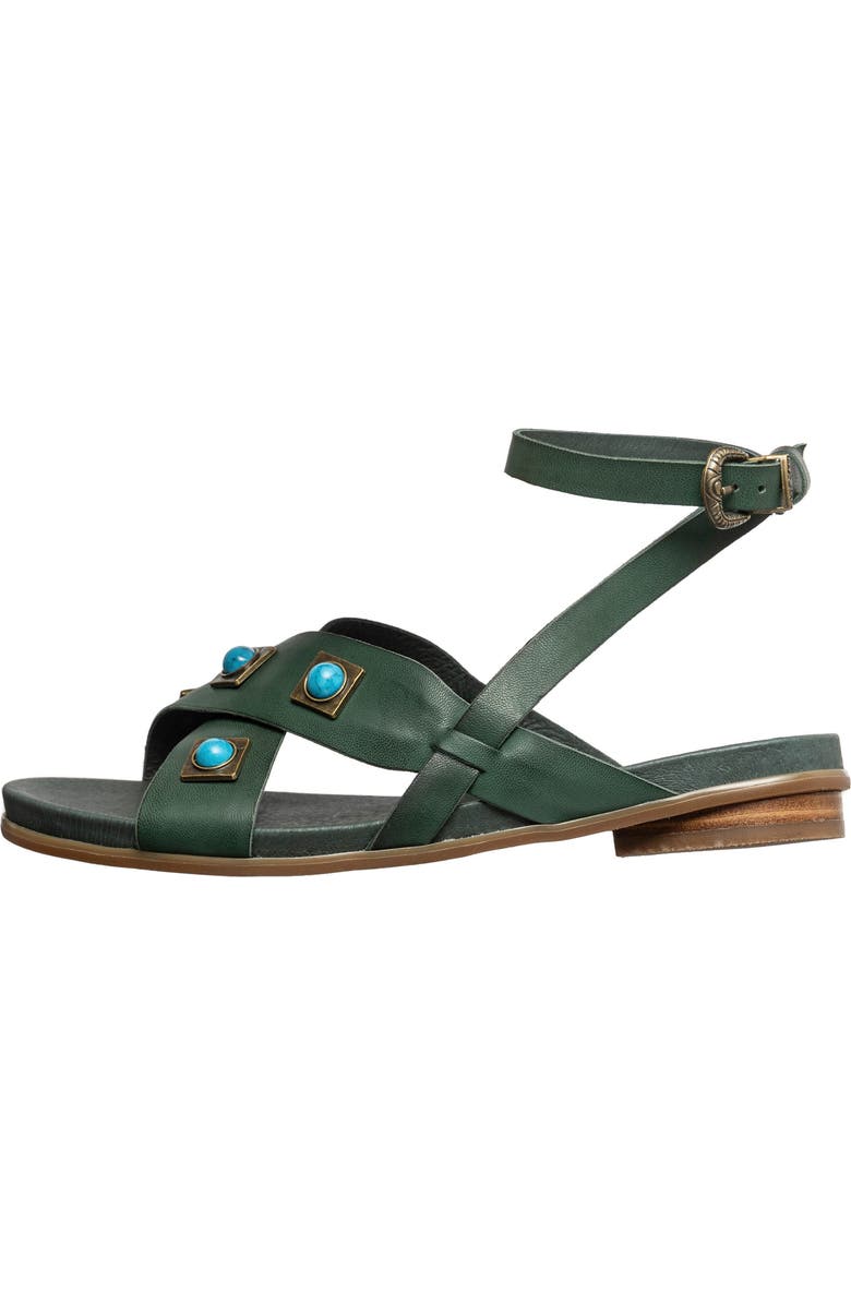 ANTELOPE Reza Stud Sandal, Alternate, color, Turquiose