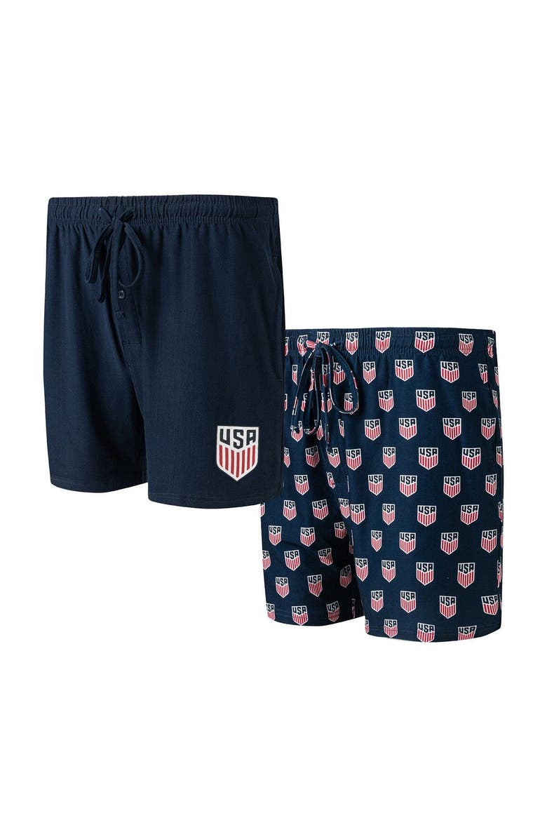 CONCEPTS SPORT Men's Concepts Sport Navy USMNT Gauge Two-Pack Shorts Set, Main, color, 