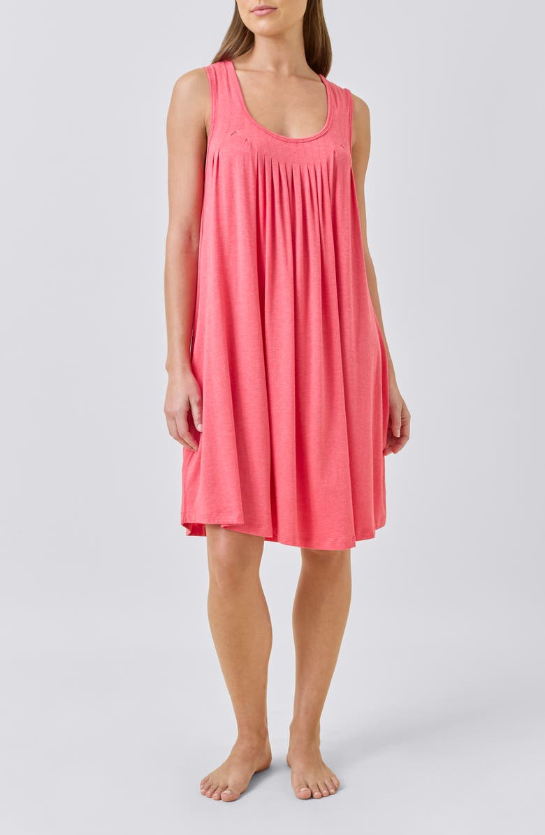 Papinelle Kate Pleated Nightgown, Alternate, color, Geranium