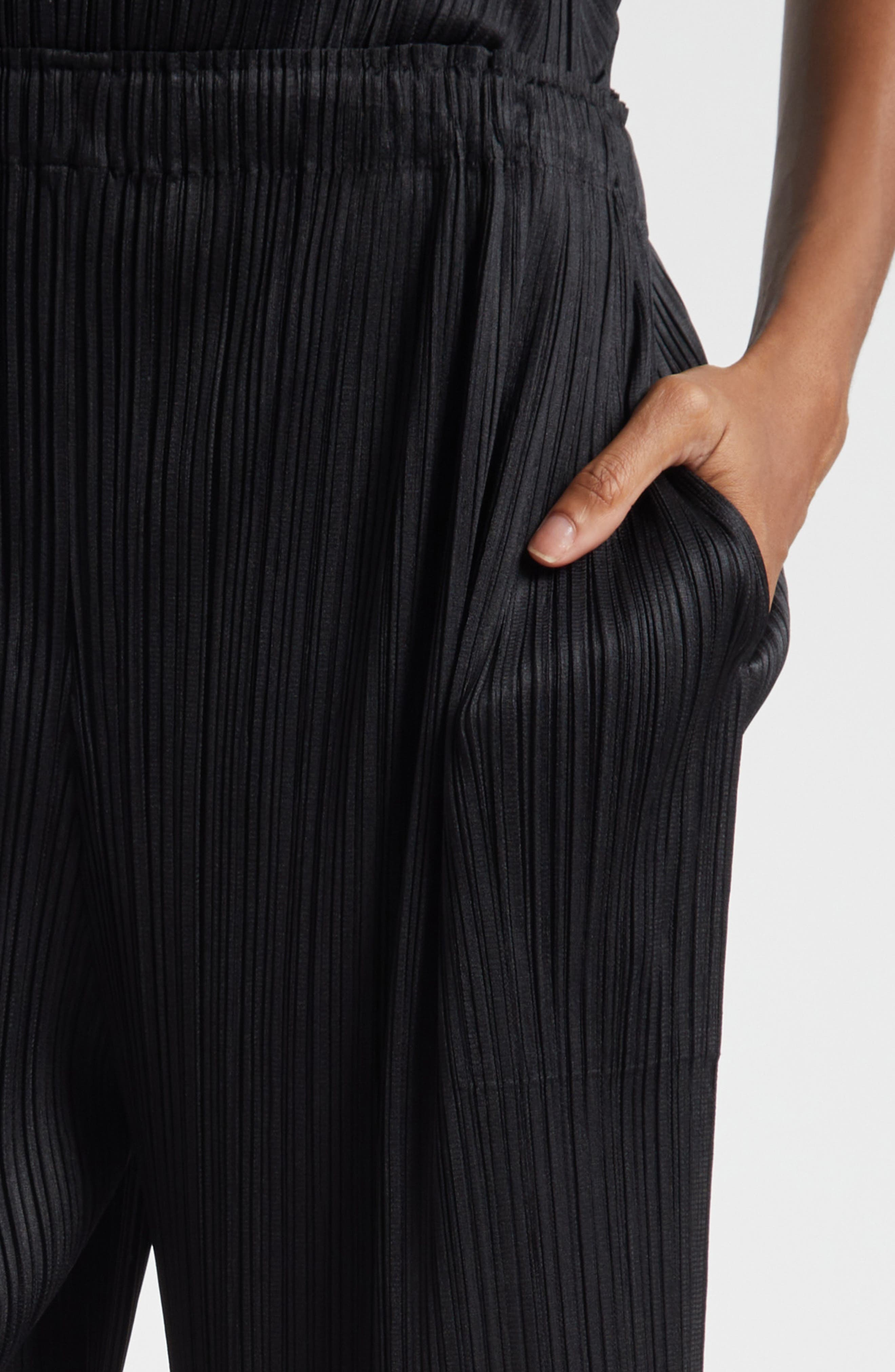 Wave Pleated Fringe Trim Pants (Women) | Nordstrom