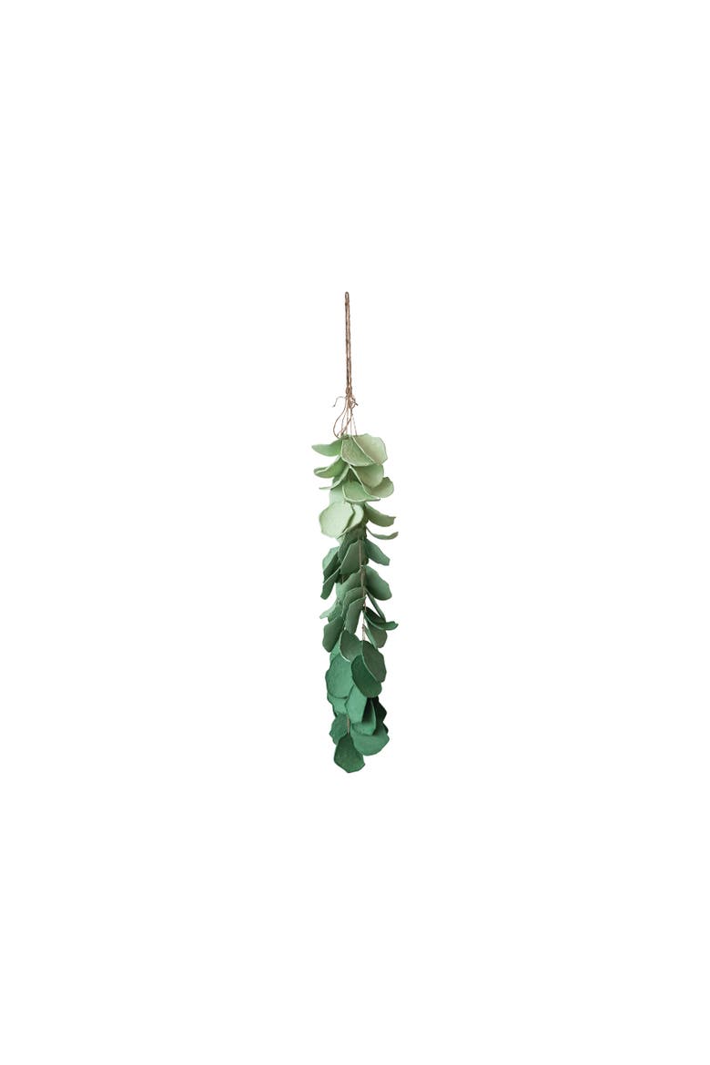 Hand-Painted Paper Mache Eucalyptus Bunch Wall Hanging, Main, color, Green