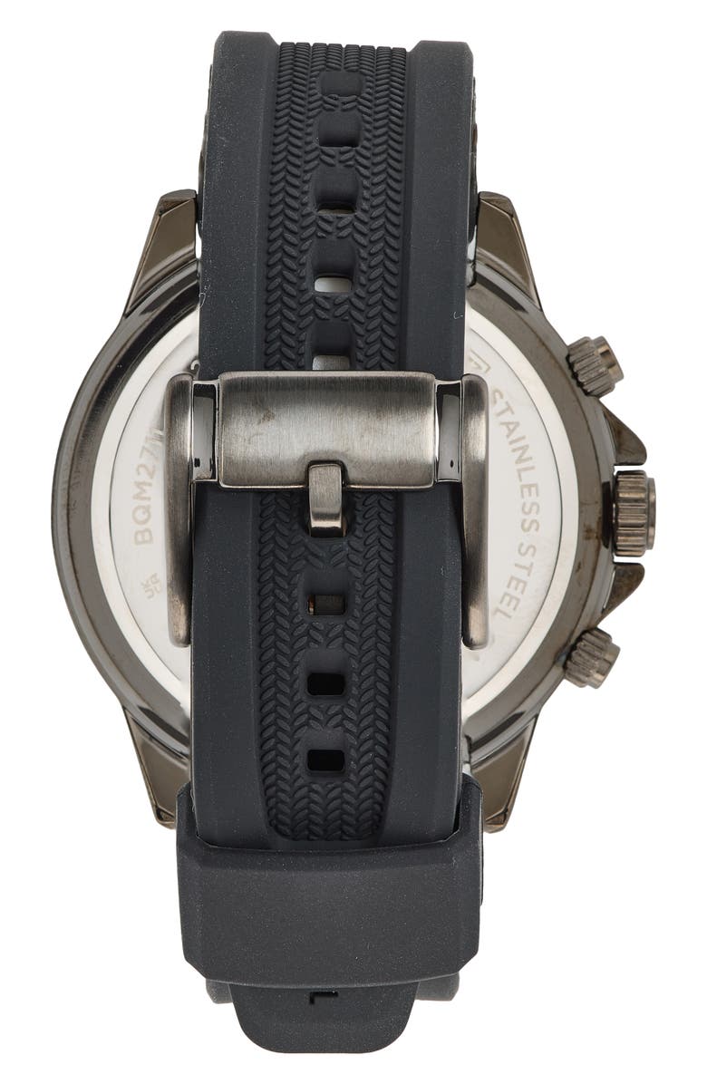 Fossil Bannon Multifunction Silicone Strap Watch, 45mm, Alternate, color, Gunmetal