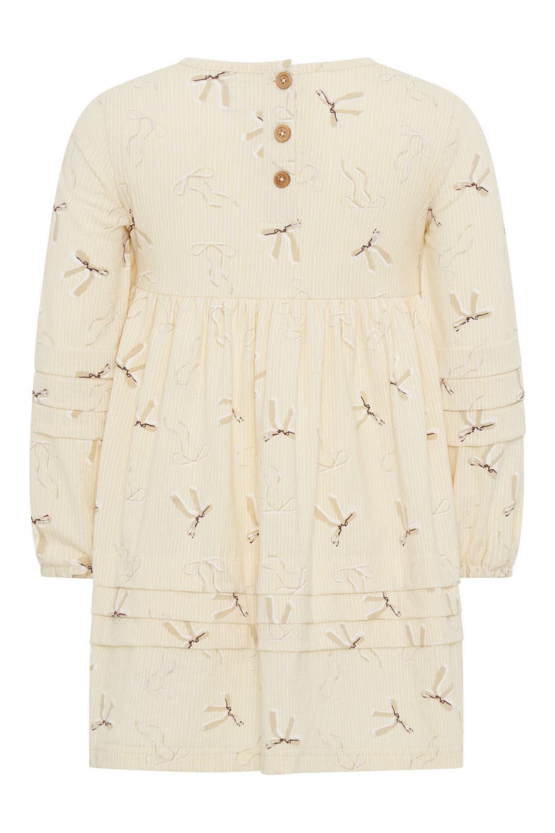 Kids' Bow Print Tiered Dress, Alternate, color, CREAM