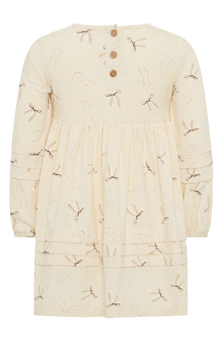 TINY TRIBE Kids' Bow Print Tiered Dress, Alternate, color, Cream