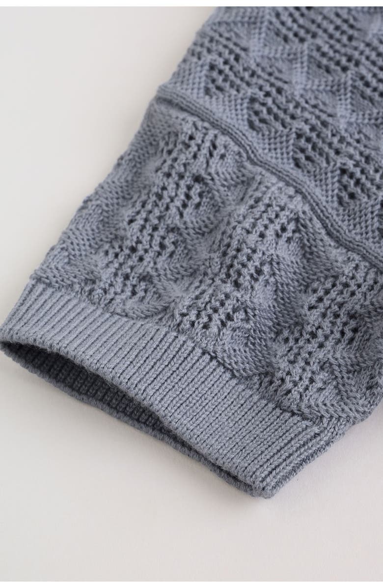 NEXT Cotton Knit Button-Up Shirt & Shorts Set, Alternate, color, Blue