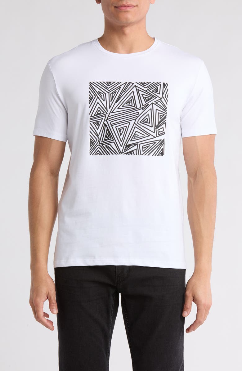 T.R. PREMIUM 3D Abstract Stretch Cotton Graphic T-Shirt, Main, color,