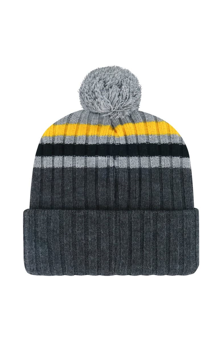 '47 Men's '47 Gray Pittsburgh Penguins Stack Patch Cuffed Knit Hat with Pom, Alternate, color, Gray