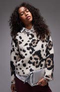 Topshop Animal Spot Relaxed Sweater