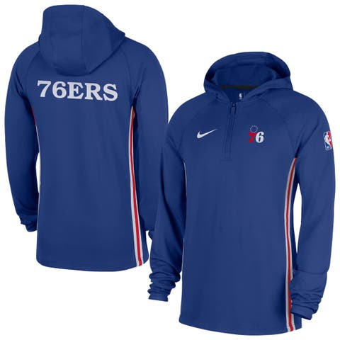 Men
s Nike  Blue Philadelphia 76ers Authentic On Court Zone Quarter-Zip Dri-FIT Hoodie Jacket