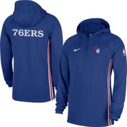 Nike Men's Nike  Blue Philadelphia 76ers Authentic On Court Zone Quarter-Zip Dri-FIT Hoodie Jacket
